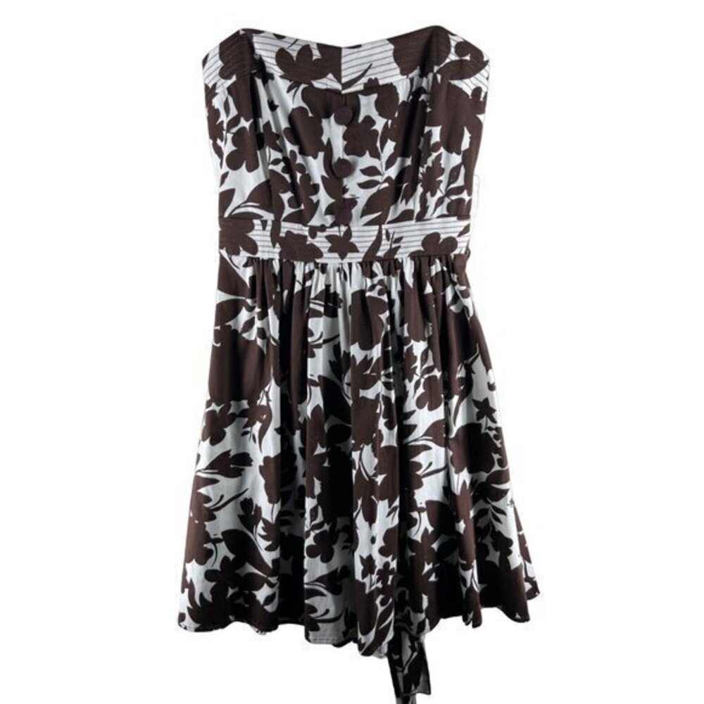B. Smart Womens Dress Size 10 Floral Print Strapless Fit & Flare